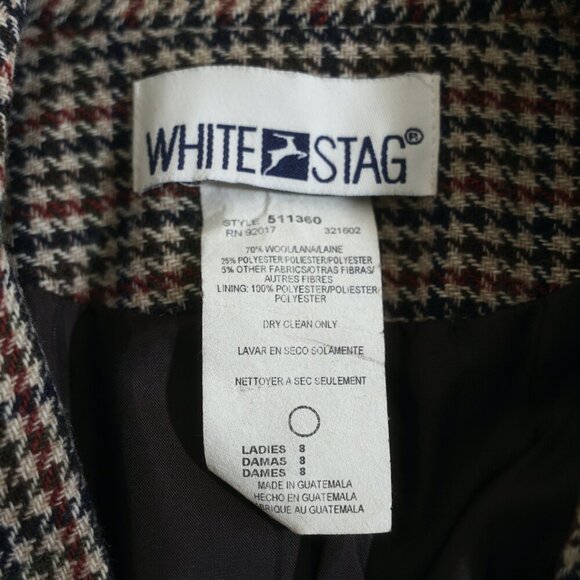 Vintage 90s White Stag Micro Houndstooth Wool Blazer - Picture 7 of 7